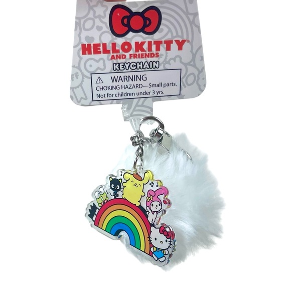 Hello Kitty Other - Hello Kitty and Friends Rainbow Keychain with White Pom-Pom